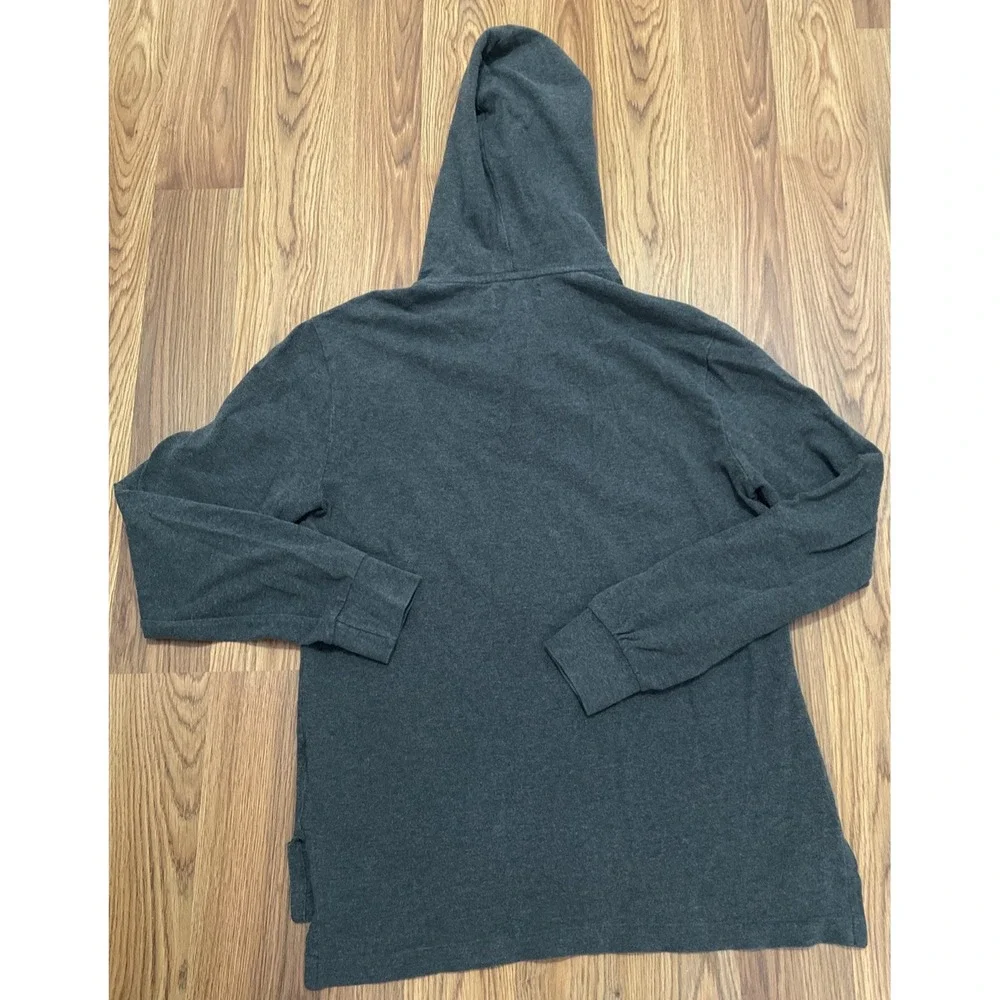 Polo Ralph Lauren Hooded Polo Shirt Mens Medium Pullover Gray Cotton